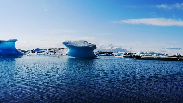 冰川湖Jokulsarlon的HD 1080时间推移。冰岛南部