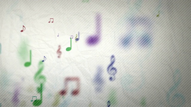 纹理背景循环-音乐音符彩虹(全高清视频)