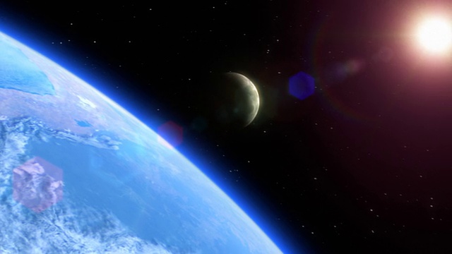 詳情圖-地球，月球和太陽(yáng)的衛(wèi)星視圖