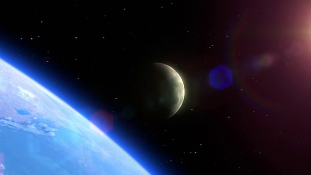 詳情圖-地球，月球和太陽(yáng)的衛(wèi)星視圖