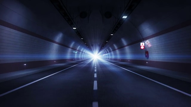 詳情圖-公路隧道。藍(lán)色的版本。高清循環(huán)。