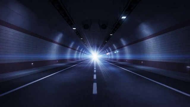 詳情圖-公路隧道。藍(lán)色的版本。高清循環(huán)。