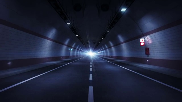 詳情圖-公路隧道。藍(lán)色的版本。高清循環(huán)。