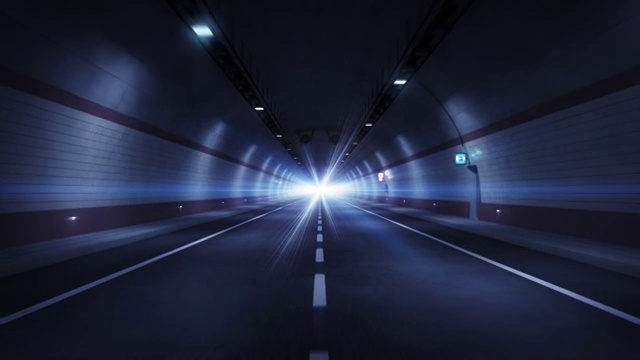 詳情圖-公路隧道。藍(lán)色的版本。高清循環(huán)。