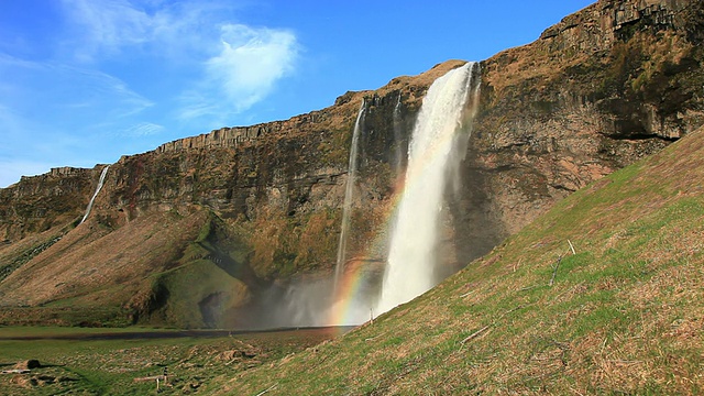 Seljalandsfoss瀑布视频冰岛HD 1080