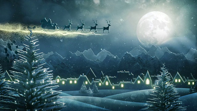 詳情圖-圣誕老人的雪橇送圣誕禮物(晚上)-循環(huán)