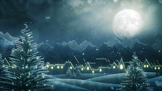 詳情圖-圣誕老人的雪橇送圣誕禮物(晚上)-循環(huán)