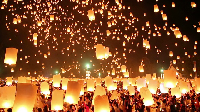 詳情圖-Loi,Kra,Tong節(jié)日的紙燈籠。