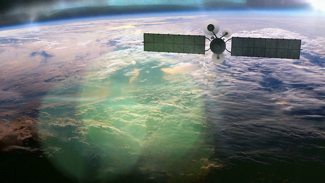 衛(wèi)星在繞地球軌道運行。