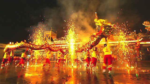 詳情圖-HD:舞龍慶祝中國(guó)新年。