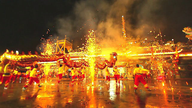 詳情圖-HD:舞龍慶祝中國(guó)新年。