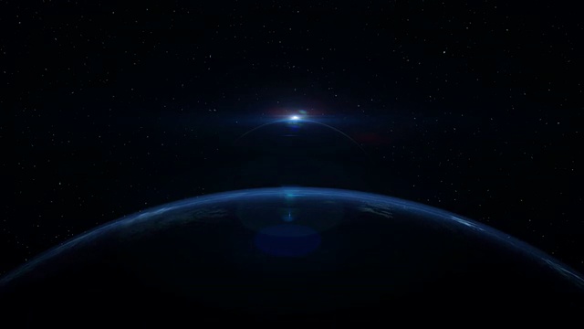 詳情圖-日出在太空與地球和月球