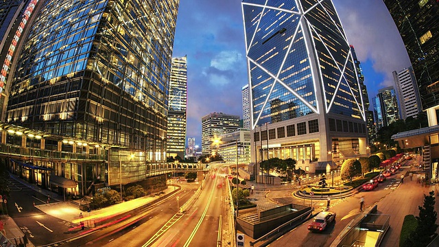 香港中环商务区高清延时视频