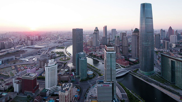 详情图-天津的现代建筑与都市景观夜以继日，时光流逝。