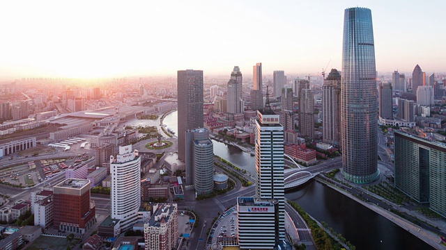 详情图-天津的现代建筑与都市景观夜以继日，时光流逝。