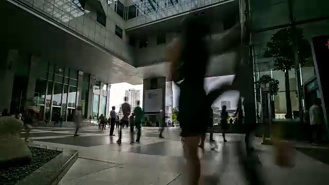 詳情圖-4K延時:新加坡城市景觀辦公室背景與行人