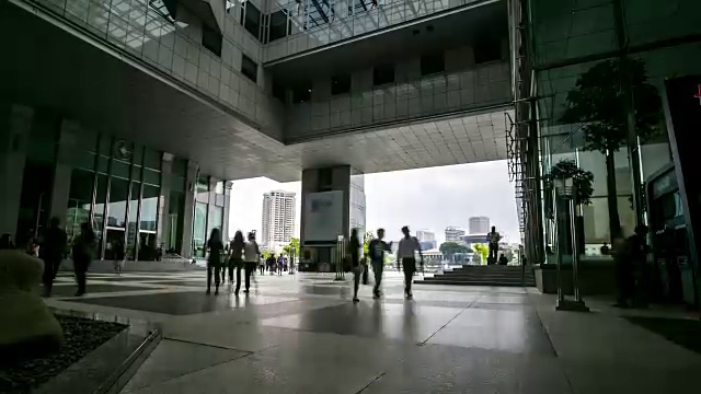 詳情圖-4K延時:新加坡城市景觀辦公室背景與行人