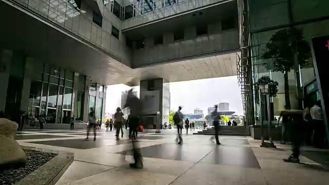 詳情圖-4K延時:新加坡城市景觀辦公室背景與行人