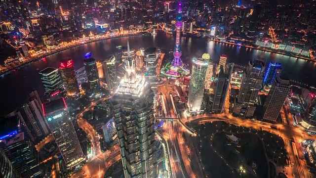 詳情圖-T/L,WS,TD白天到晚上上海城市景觀鳥(niǎo)瞰圖