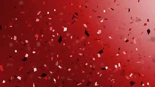 詳情圖-紅色的五彩紙屑和慶祝絲帶