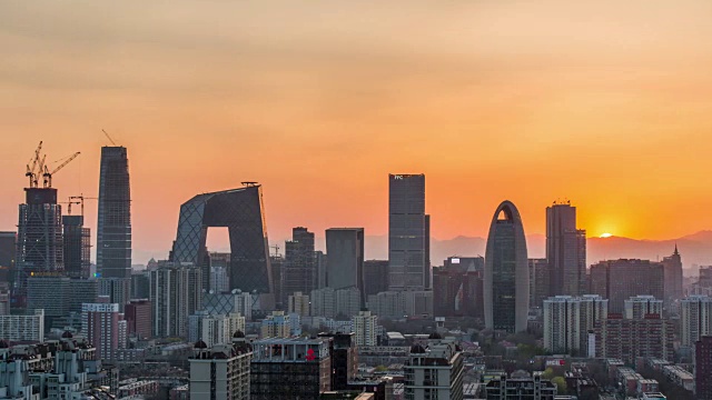詳情圖-時光流逝——夕陽下的北京城市天際線