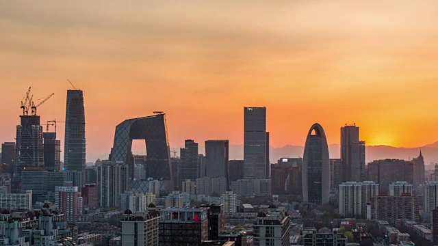 詳情圖-時光流逝——夕陽下的北京城市天際線