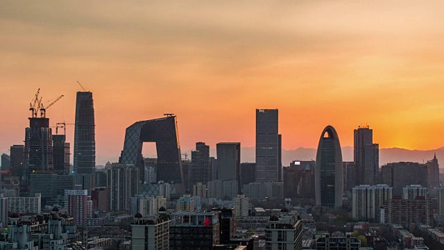 詳情圖-時光流逝——夕陽下的北京城市天際線