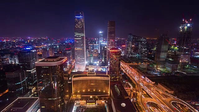 时光流逝——北京CBD夜景(平移)