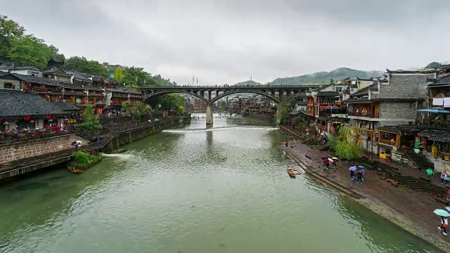 凤凰古城的时光流逝，中国湖南省西南部