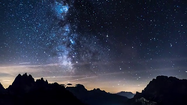 恒星延时，银河系在夜空中移动