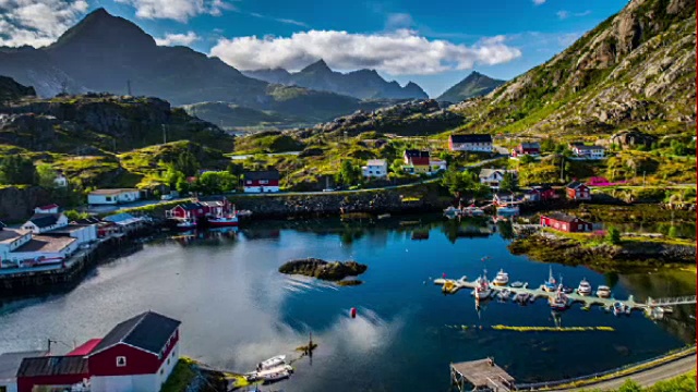 挪威渔村的航拍-美丽的风景