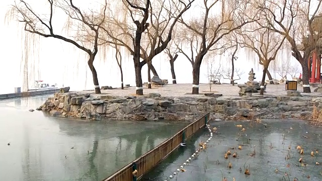 夏季，冬天，冰，晨雾，北京，中国