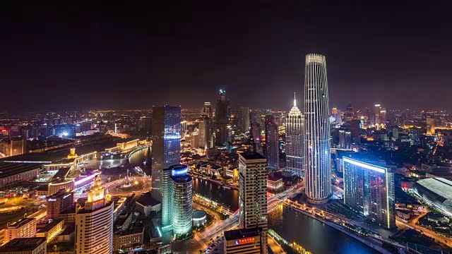 详情图-T/L,WS,HA,PAN高角度天津天际线的夜晚