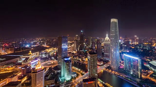 详情图-T/L,WS,HA,PAN高角度天津天际线的夜晚