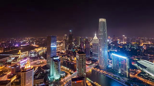 详情图-T/L,WS,HA,PAN高角度天津天际线的夜晚