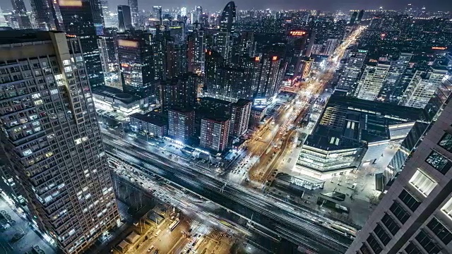 北京路交叉口夜景鳥(niǎo)瞰圖