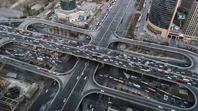 详情图-T/L,WS,HA,TD鸟瞰图北京交通堵塞/北京，中国