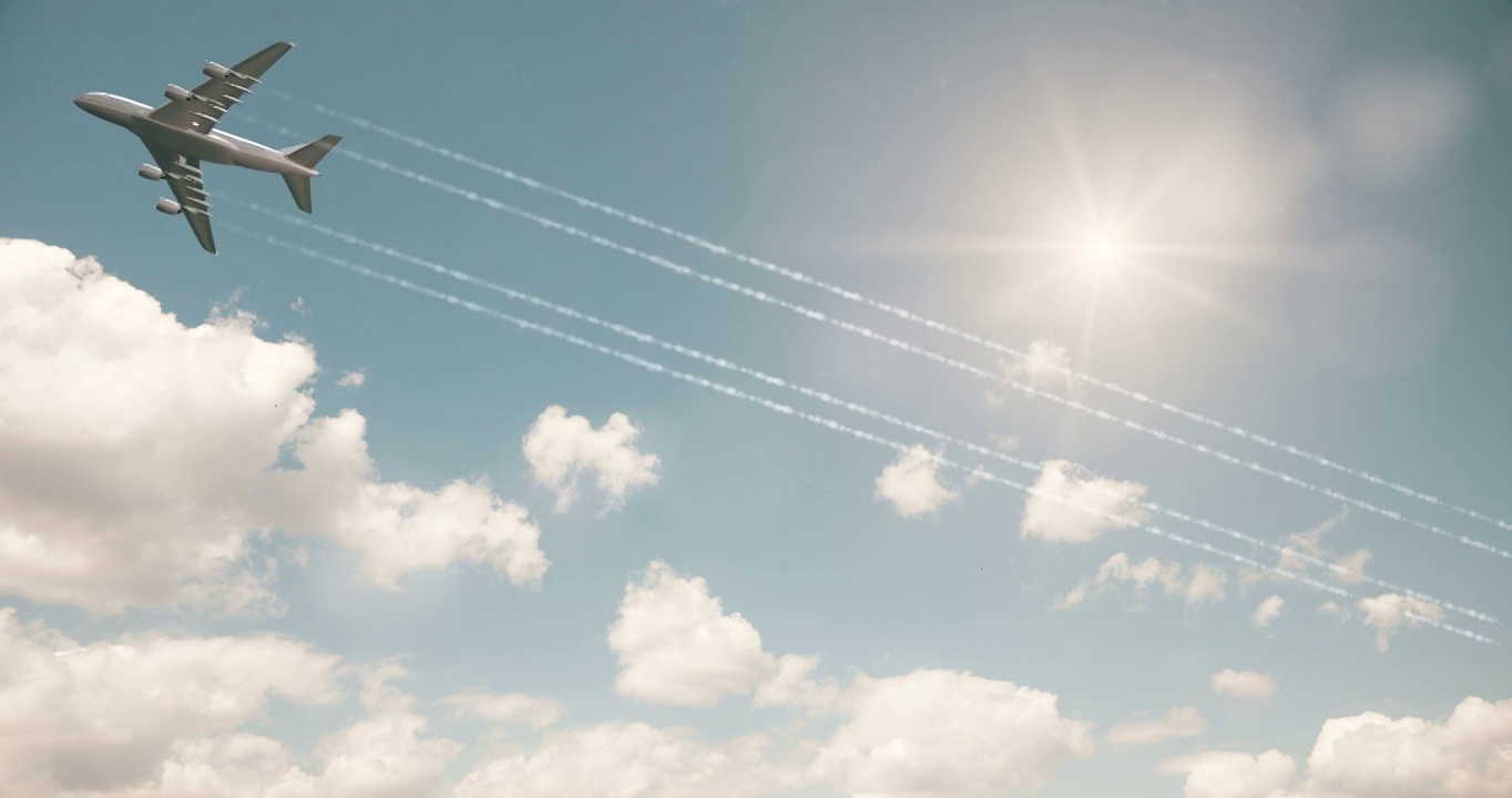 飛機在天空中飛行