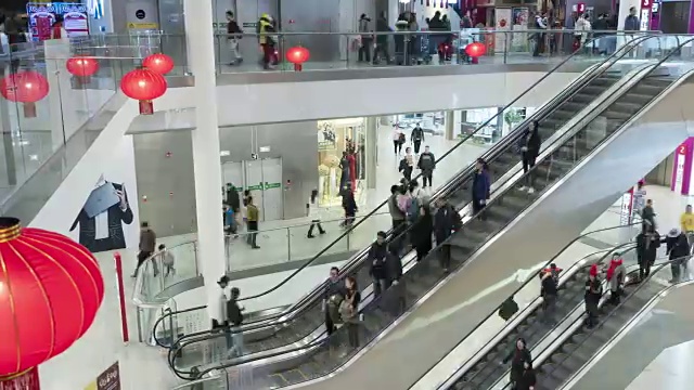时光流逝-购物中心自动扶梯