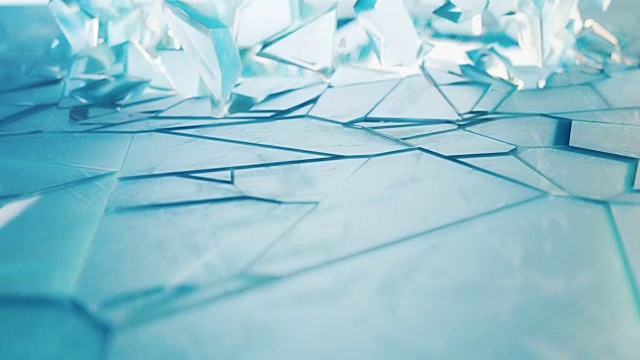 3d渲染，爆炸，破冰墙，破碎的土地，弹孔，破坏，抽象背景与体积光线。