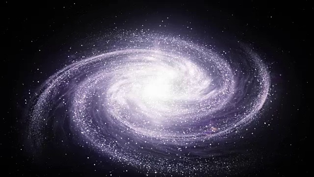 在充满恒星和星云的空间中旋转的螺旋状银河系