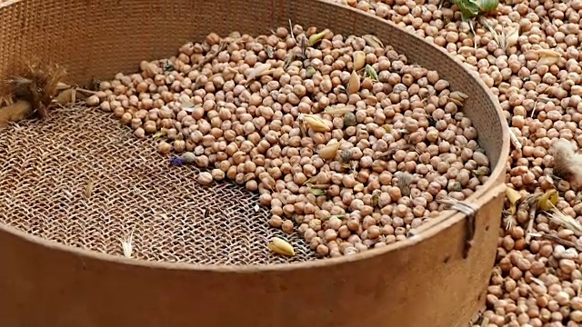 干鹰嘴豆用筛子洗净，干鹰嘴豆用筛子洗净