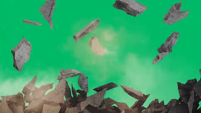 打破混凝土墙动画上的色度键背景