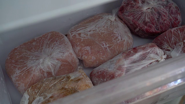 详情图-一个冰箱。储存和冷冻肉类
