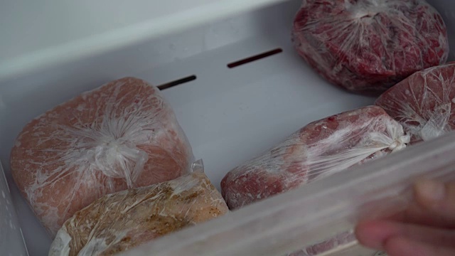 详情图-一个冰箱。储存和冷冻肉类