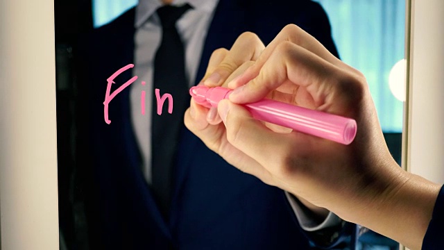 聪明的商人在镜子板上写的字金融-商业财务和投资的文字