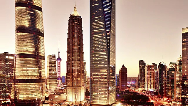详情图-4K:白天到夜晚的上海陆家嘴金融区
