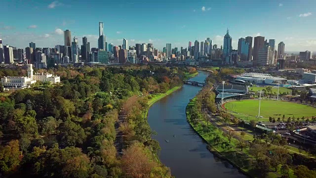 墨尔本城市鸟瞰图