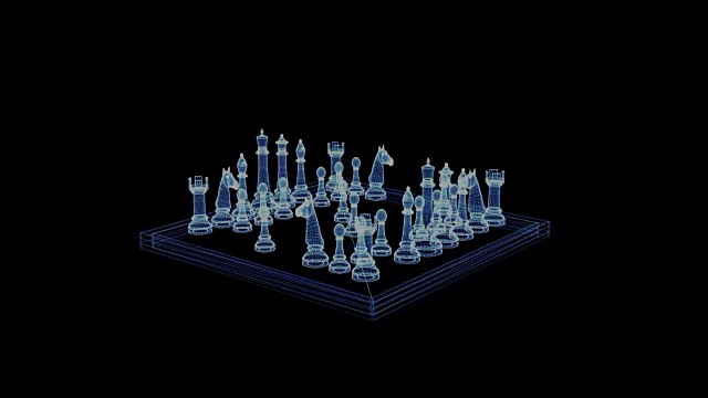 一个有数字的旋转棋盘的全息图