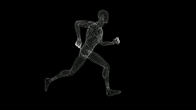 3D渲染运行男性角色为您的项目作为hud设计与哑光